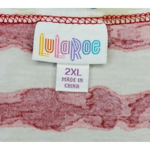 Rare LuLaRoe GiGi 2XL Women’s Shirt – Patriotic Flag Graphic Design Poly/Spandex - Picture 9 of 12